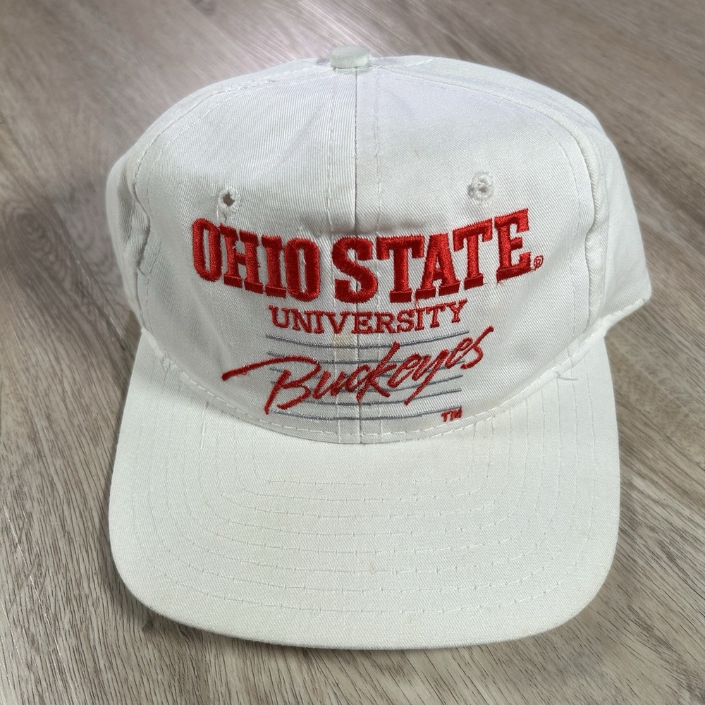 VTG Ohio State Buckeyes Snapback Hat College White Signature‎ Cap